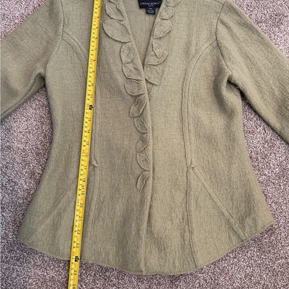 Cynthia Rowley x Anthropologie Wool Olive Green Cardigan - Picture 6 of 7